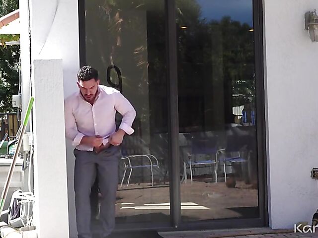 Dani Lynn - Cute naked babysitter caught fingering in the backyard