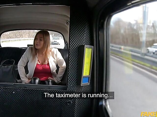 Hot taxi ride with huge boobs slut Nathaly Cherie