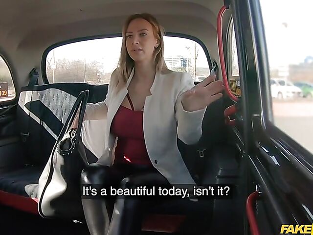 Hot taxi ride with huge boobs slut Nathaly Cherie