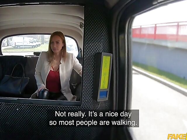 Hot taxi ride with huge boobs slut Nathaly Cherie