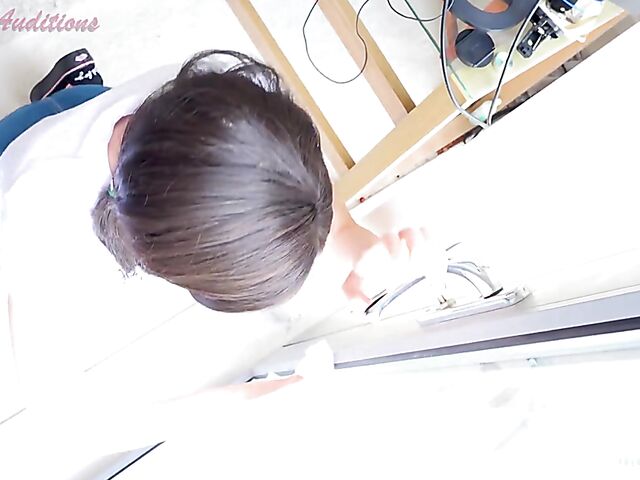 Well-endowed British college teen with pigtails Sabrina window cleaning and fucking