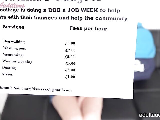 Well-endowed British college teen with pigtails Sabrina window cleaning and fucking