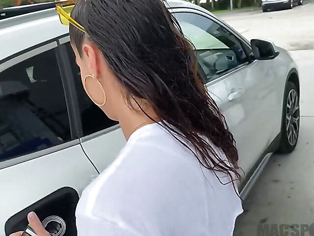 Public ass shaking and outdoor fuck POV with tight Kelsi Monroe