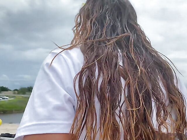 Public ass shaking and outdoor fuck POV with tight Kelsi Monroe