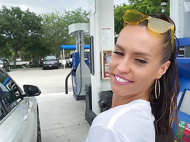 Public ass shaking and outdoor fuck POV with tight Kelsi Monroe