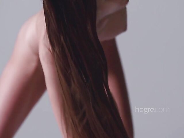 Erotic nude exercise with slim fitness girl Leona