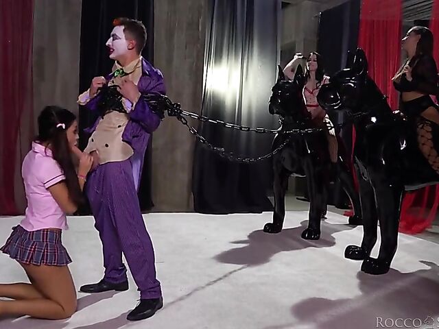 Kinky double anal gangbang party with Anna De Ville, Martina Smeraldi and Malena