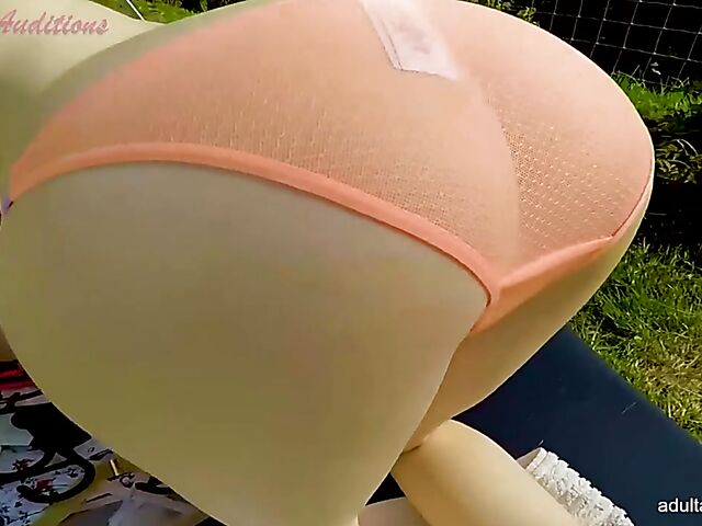 Rose's POV creampie outdoors after shaving her pussy smooth
