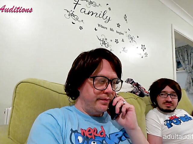 Nerd blowjob casting for newbie Eve getting naked and sucking his dick