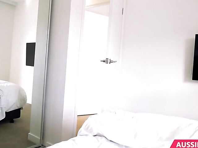 Redheaded Australian teen with pigtails Lulu Reynolds gets pounded from behind