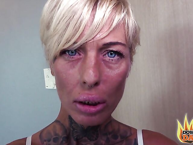 Trashy tattooed MILF Vicky Hunt gets rammed