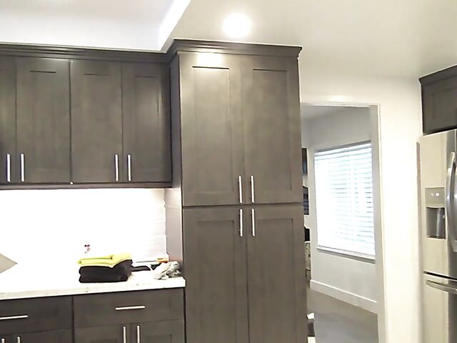 Busty interracial threesome in the kitchen with Gia Milana and Violet Myers