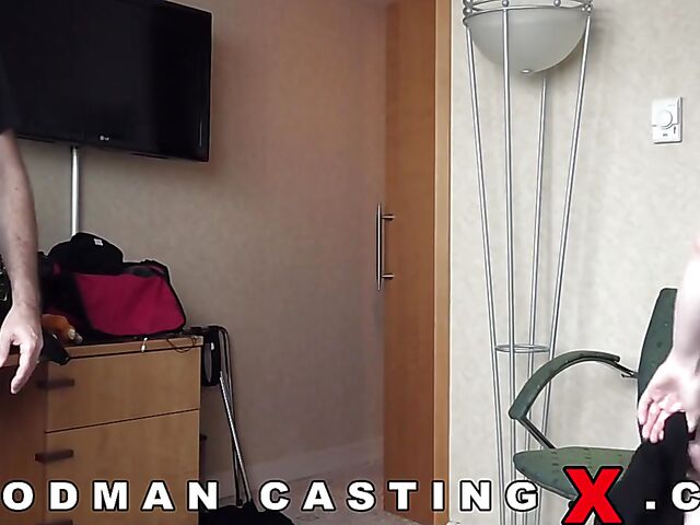 Dirty casting with Lara Malvo getting ass fucked by Woodman