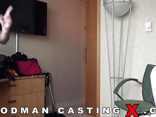 Dirty casting with Lara Malvo getting ass fucked by Woodman