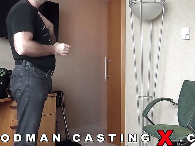 Dirty casting with Lara Malvo getting ass fucked by Woodman