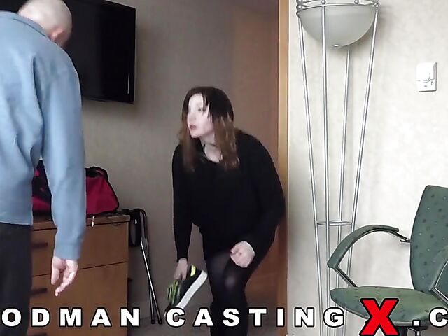 Dirty casting with Lara Malvo getting ass fucked by Woodman