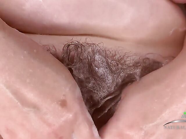 Hairy big tits shower with purple-haired Nyx Night