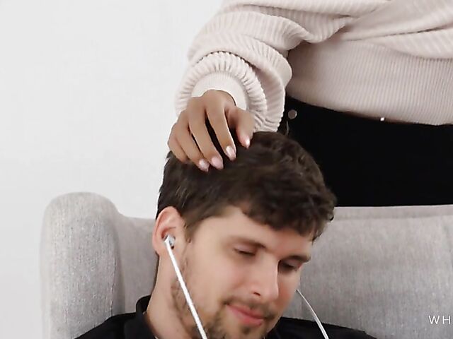 Blonde ebony cutie Romy Indy wants Kristof Cale's white fuck stick