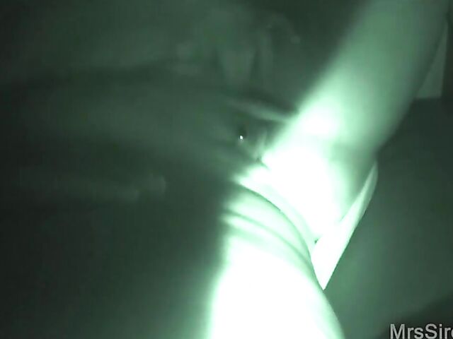 Mrs Siren - Wife dildo pleasure in the dark shot in night vision