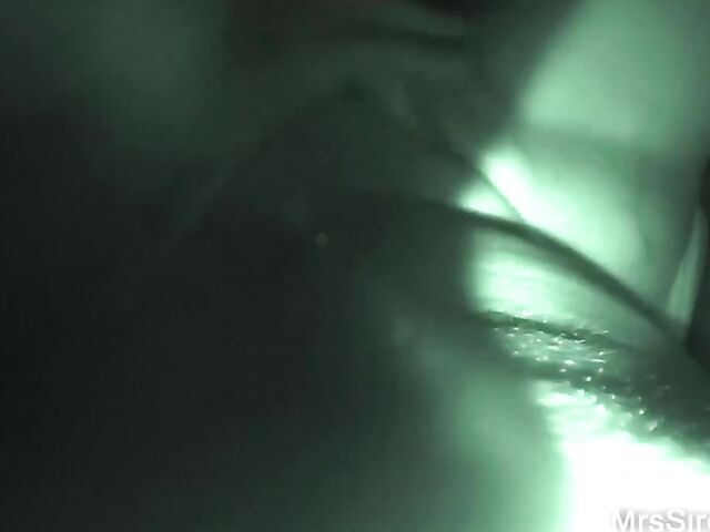 Mrs Siren - Wife dildo pleasure in the dark shot in night vision