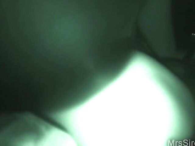 Mrs Siren - Wife dildo pleasure in the dark shot in night vision