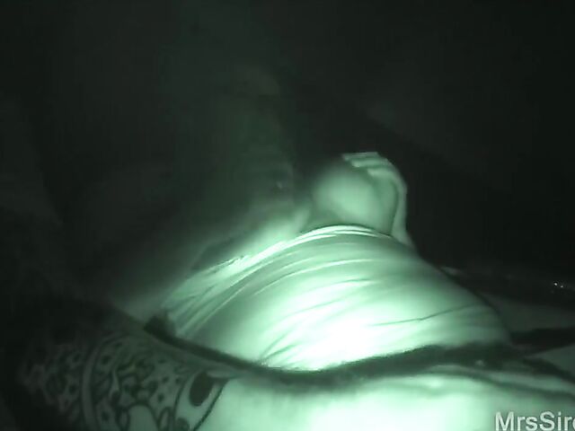 Mrs Siren - Wife dildo pleasure in the dark shot in night vision