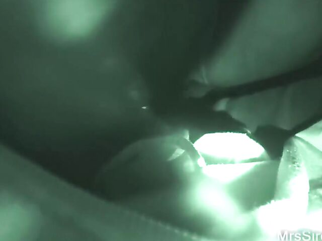 Mrs Siren - Wife dildo pleasure in the dark shot in night vision