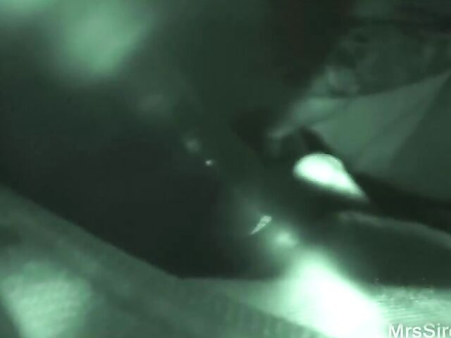 Mrs Siren - Wife dildo pleasure in the dark shot in night vision