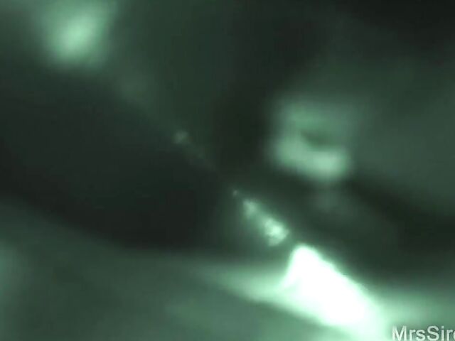 Mrs Siren - Wife dildo pleasure in the dark shot in night vision