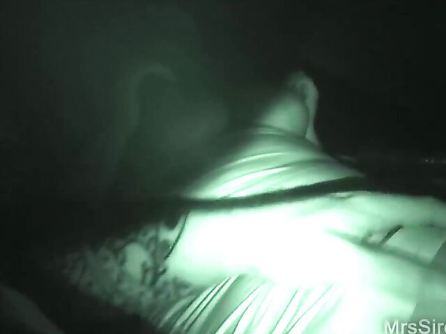 Mrs Siren - Wife dildo pleasure in the dark shot in night vision