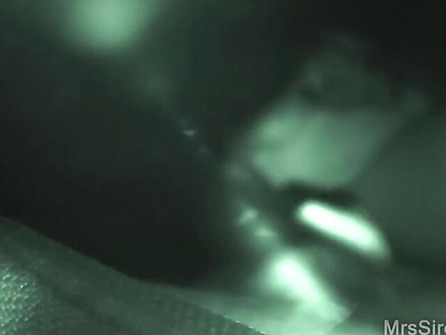 Mrs Siren - Wife dildo pleasure in the dark shot in night vision