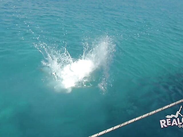 Spring Break boat party with lots of wild bikini girls