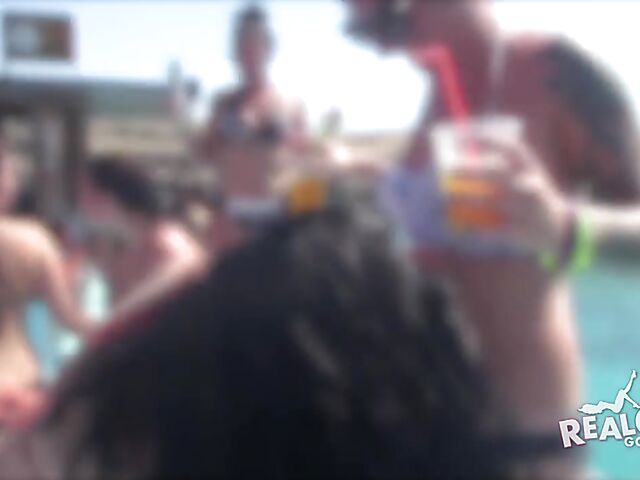 Spring Break boat party with lots of wild bikini girls