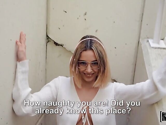 Public pickup fuck with braless Spanish chick Lya Missy