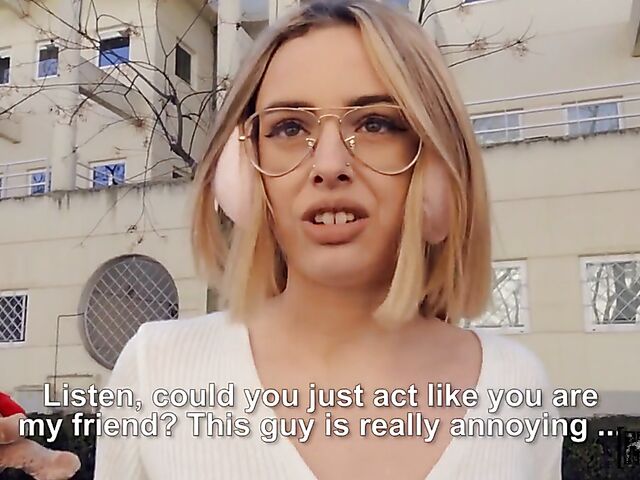 Public pickup fuck with braless Spanish chick Lya Missy