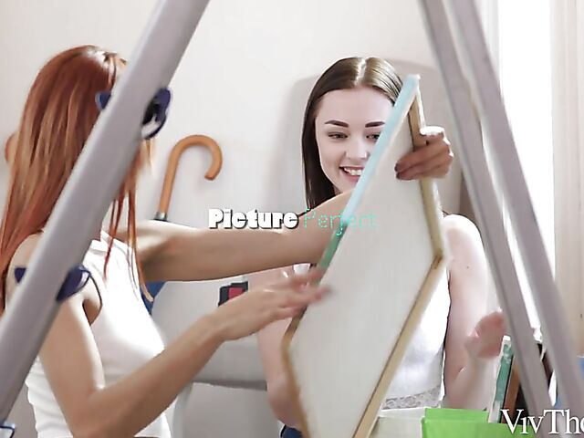 Cute lesbian handy girl Alya Stark gets eaten out by Veronica Leal