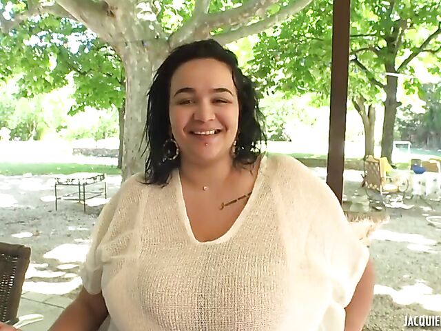 26-year-old French BBW with humongous tits Ines gets shagged