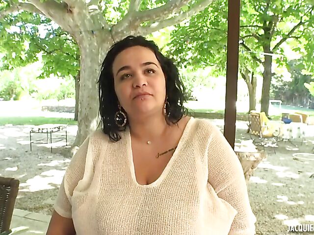 26-year-old French BBW with humongous tits Ines gets shagged