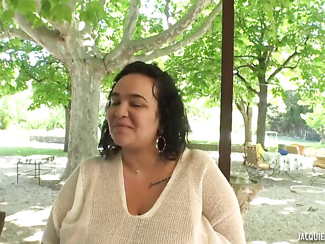 26-year-old French BBW with humongous tits Ines gets shagged