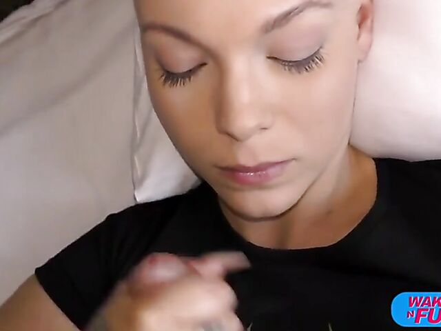 Bald head girl Enigma Silky gets double penetrated in Wake Up And Fuck