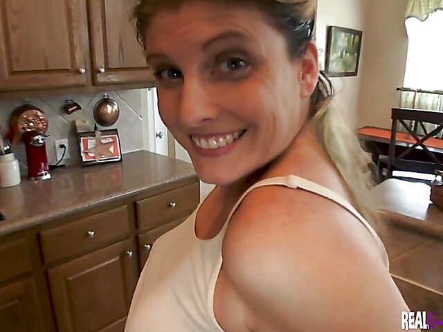 Horny wife Kloe Joy gets banged in the kitchen