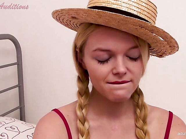 UK teen with pigtails Britney takes off her plaid skirt and gets pounded