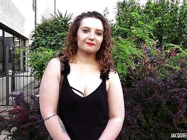 French threesome with Camille and two guys fucking her butt and pussy