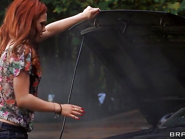 Ella Hughes - Big ass redhead anal big cock fun outdoors