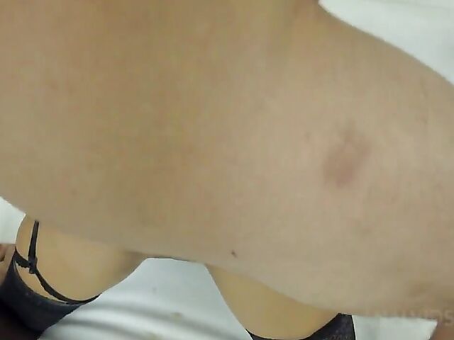 Interracial double penetration in black lingerie with Addy Queen