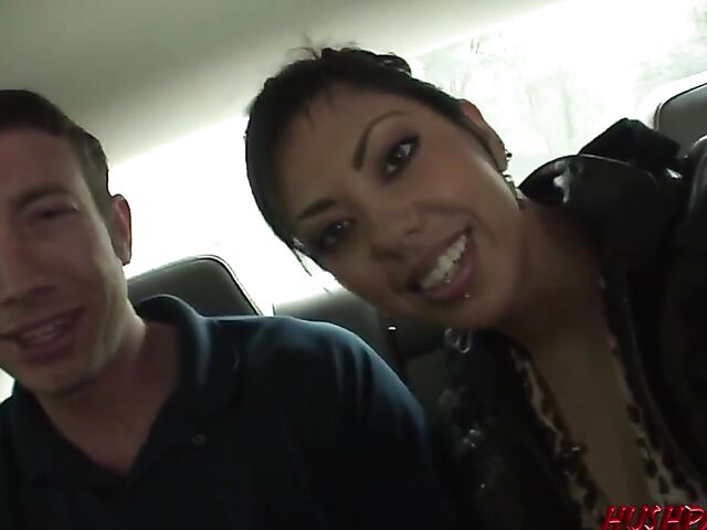 Just picked up slut Satine Phoenix displays her big white booty and gets fucked in her pussy