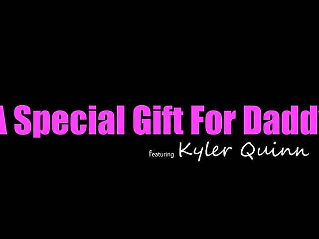 Skinny teen daughter with glasses Kyler Quinn takes care of her stepdaddy