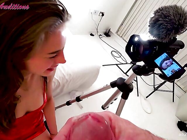 Blowjob and first cum swallow audition with British teen Chanel