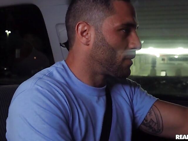 Car interracial fuck in the night with sexy ebony Anya Ivy