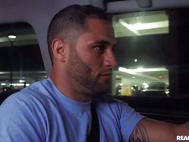 Car interracial fuck in the night with sexy ebony Anya Ivy